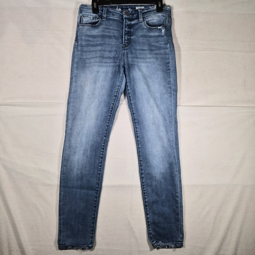 Bridge by GLY Skinny Jeans Women's 29 Mid Rise Stretch Raw Hem